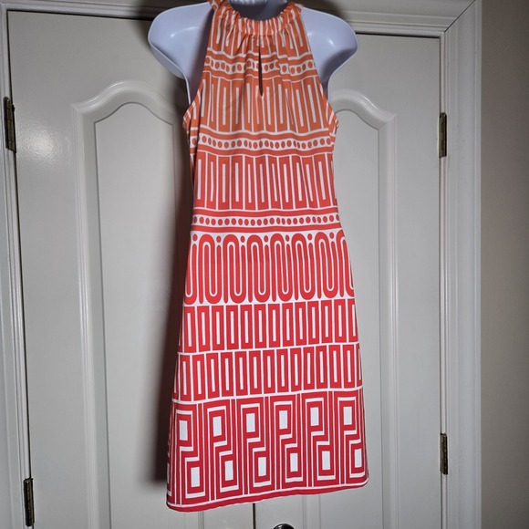 JUDE CONNALLY Dress‎  Geometric Ombra Orange/Red Summer Dress Size Small EUC - Picture 3 of 12